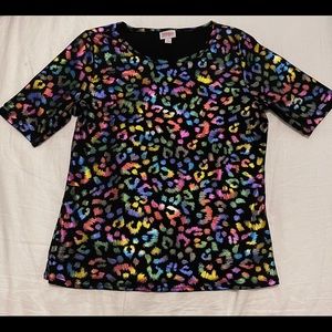 LuLaRoe Gigi Rainbow Leopard Print